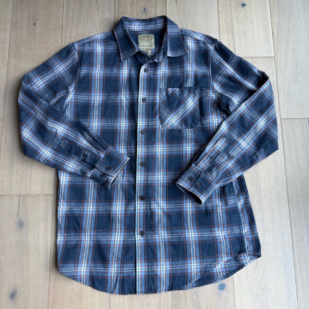 Telluride Clothing Company Men's M Shirt Blue Plaid Button Down Flannel